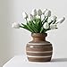 WeTop 30pcs Real Touch Tulips PU Artificial Flowers, Fake Tulips Flowers for Arrangement Wedding Party Easter Spring Home Dining Room Office Decoration. (White)