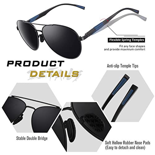 Image of GQUEEN Classic Pilot Polarized Sunglasses Men Women Retro Shades UV400 MOS1