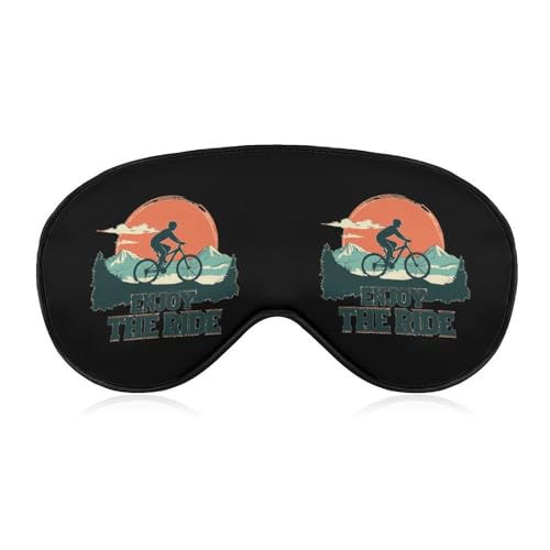 Enjoy The Ride Cycling Cyclist Sleep Mask Eye Shade Cover Adjustable Strap for Travel Lunch Break Women Men