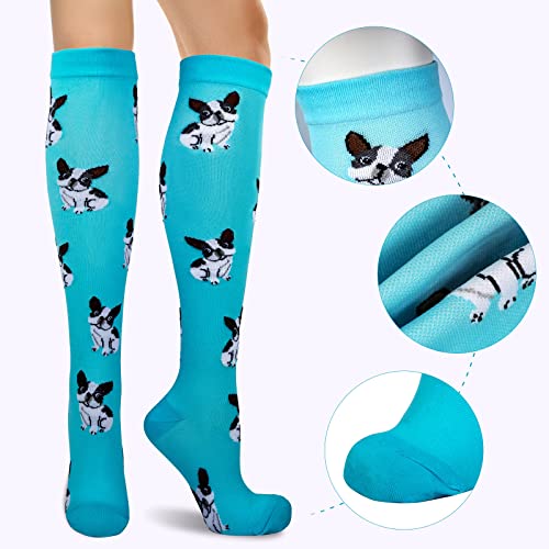 LEOSTEP Calcetines de compresión para hombres y mujeres (4 pares) antideslizantes de tubo largo, ideales para correr, viajes, vuelo - imagen 5