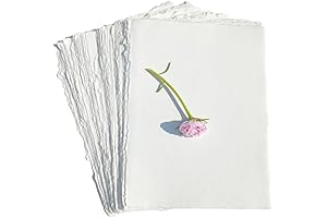 Handmade Paper 5x7: Premium Cotton Deckle Edge Loose Leaf Sheets for Creative Expression
