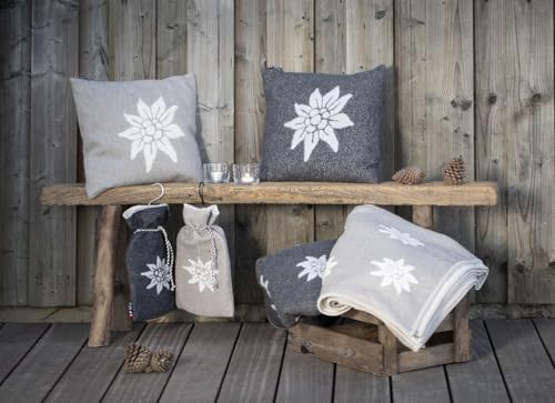 Housse de coussin Edelweiss David Fussenegger gris anthracite 40x40