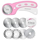 45mm Rotary Cutter for Fabric with 8pcs Rotary...