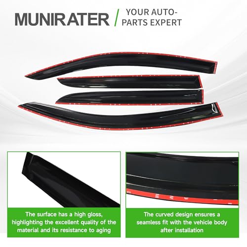 Image of munirater Side Window Visors Deflectors Rain Guard Replacement for 2017-2020 Toyota C-HR CHR
