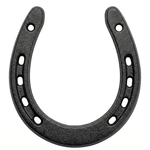 Xevtrak Decorative Cast Iron Horseshoe Rustic Black Finsh Good Luck Charm for Doors Wedding Horseshoe Gift House and Farmhouse Decor 11 x 11.5cm Authentic Talisman with Antique Appearance 1pcs