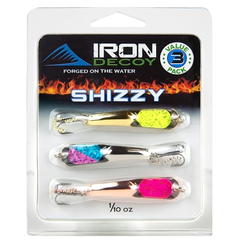 IRON DECOY Steely Spoon Fishing Lures, Casting, Trolling, Jigging, Ice, Lake, River, Stream, Freshwater, Trout, Bass, Walleye, Salmon, Crappie, Pike, Trout, 3-Pack