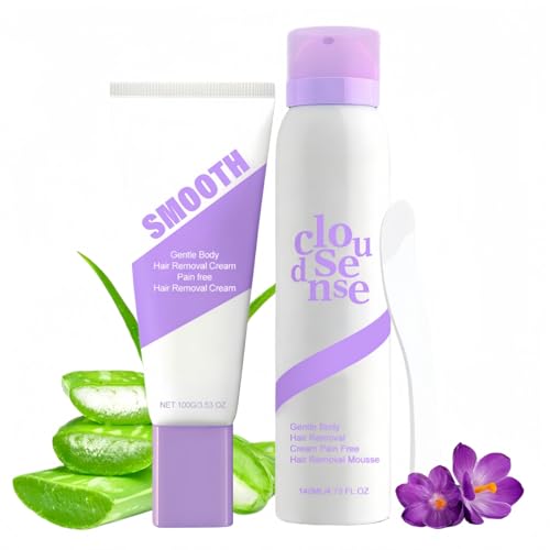 Bikini Pain-Free Hair Removal Cream for Sensitive Skin, Hypoallergenic Formula-Gentle &amp; Fast-Acting Depilatory with Citrus Scent, Aloe &amp; Hyaluronic Acid for Soothing Care, Suitable for Men &amp; Women