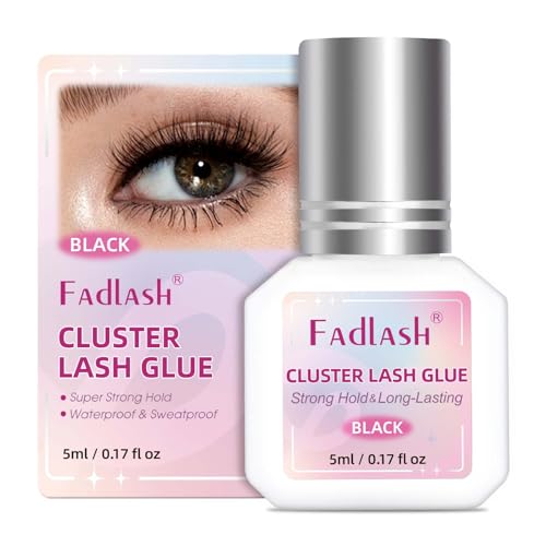 FADLASH Lash Cluster Glue Black Eyelash Glue for DIY Lash Extensions Waterproof 2-3s Fast Drying 2