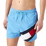  Tommy Hilfiger Colour-Blocked Slim Fit Mid Length Swim Shorts Bañador, Hydrangea Blue, M para Hombre