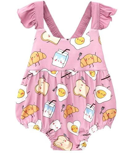 Image of DREAMHALO Baby Girl Bodysuit Ruffle Sleeveless Jumpsuit Cute One Piece Cool Summer Outfit, Viscose from Bamboo