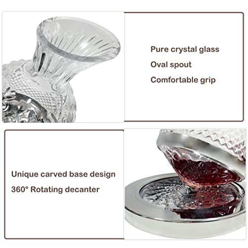 Wine Decanter Set - Decanter For Wine Crystal Shaking 360°Rotating, With Luxury Box Wine Decanter For Wine Lover Or Happy Anniversary/Wedding Gift #TOP3