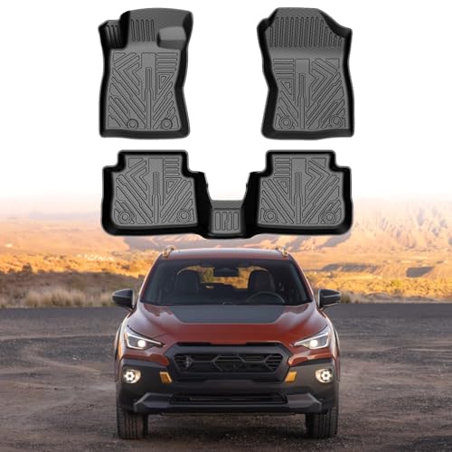 Mixsuper Liner Floor Mats for 2024-2026 Crosstrek & Impreza All Weather Floor Liners Durable 1st and 2nd Row Set Black