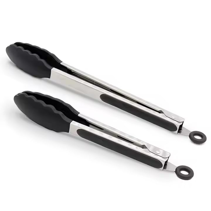 Pinzas Cocina Acero Inoxidable – Pinzas de Cocina para Barbacoa, Horno, Freidora de Aire y Emplatar – Utensilios Cocina Profesionales y Accesorios Cocina Multifunción