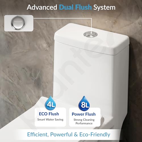 Image of Plantex Platinum Ceramic Commode Toilet /S Trap One Piece Western Toilet /Rim Washdown Flush Commode with Soft Close Toilet Seat Cover (White, Ultra)