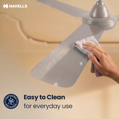 Image of Havells 1200mm Ambrose Neo Energy Saving Ceiling Fan| High Speed, High Air Delivery| Strong & Powerful Motor| Air Delivery: 220 m /min| Speed: 370 RPM| 2 Year Warranty |(Pack of 1, Stone Grey)