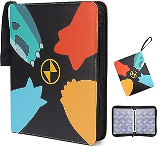 BRGHOMEL Trading Card Binder, Fits 900 Cards with 50 Removable Sleeves, Card Collectors Album Holder with 50 Premium 9-Pocket Pages, Carrying Case Binder Book Folder Organizer for Boys and Girls