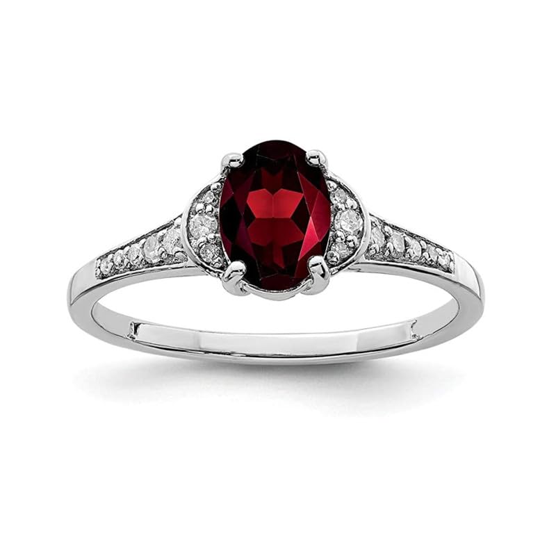 Bague grenat rouge ovale en argent pour illuminer vos tenues de soirée