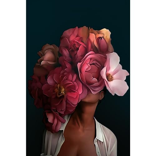 Ceanothe Tableau sur toile fleurs rouges 45x65 cm