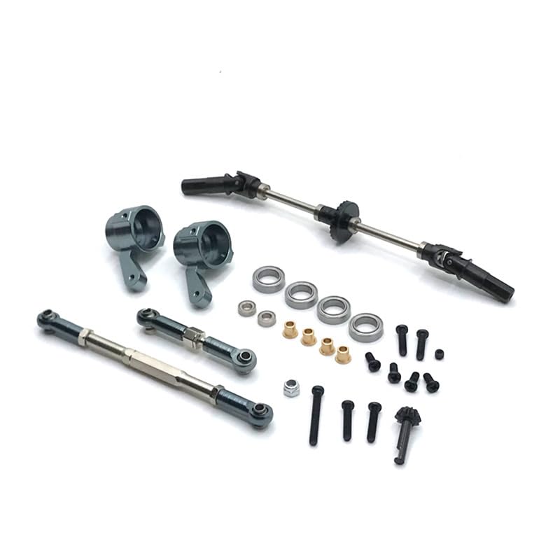 GYJSTBAJ for MN D90 D91 D96 D99S MN90 MN96 MN99 MN99S FJ45 Metal Axle Assembly RC Car Spare Parts Upgrade Bridge Assembly Front Axle(Black)