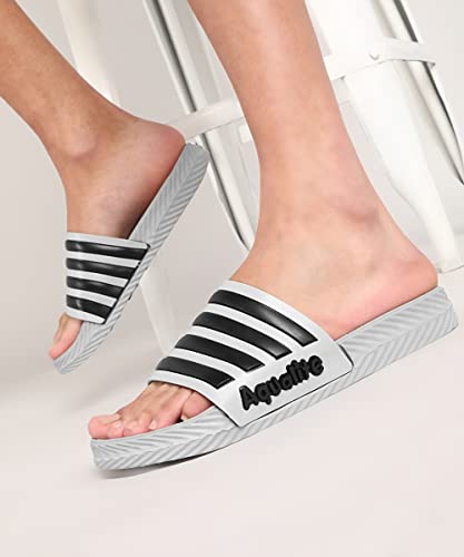 Image of Aqualite AL-191 Men Slides Slipper with Slip-on wear, Comfort and Flat Base Flipflop for dailywear uses.