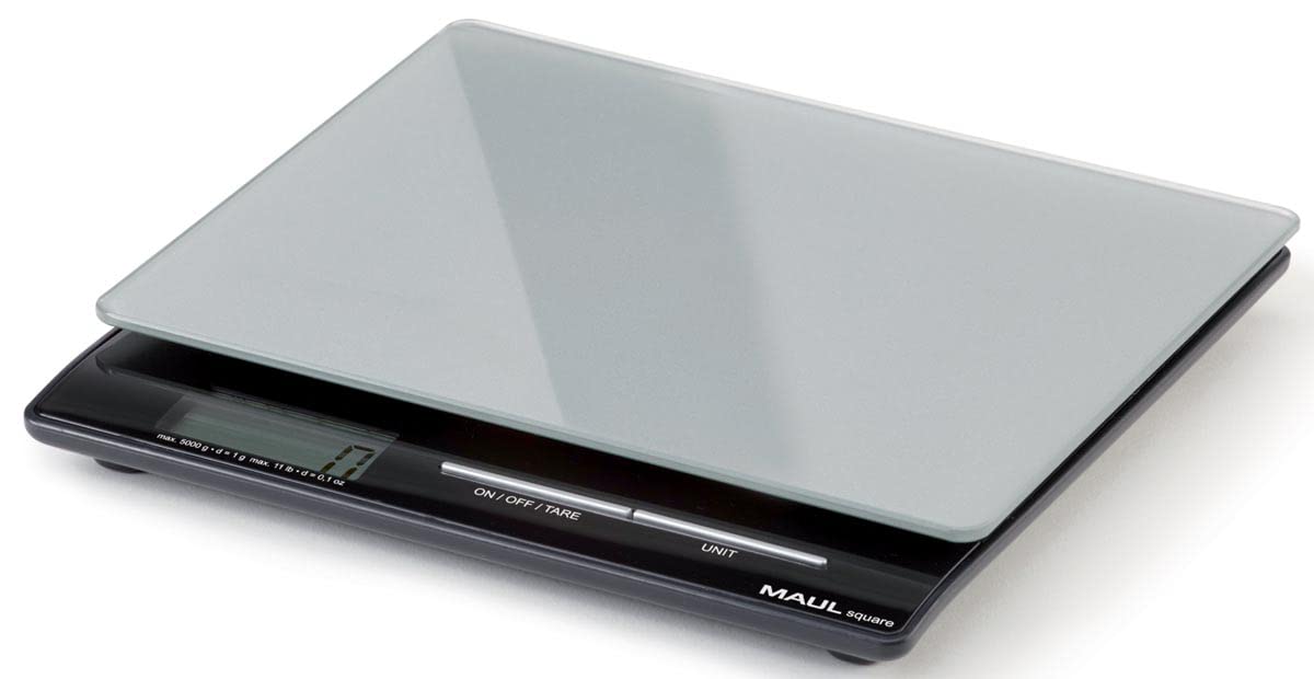 Maul Square 1664595 Letter Scales with Battery 5,000 g Maximum Weight Supported 5 kg in 1 g Increments Silver