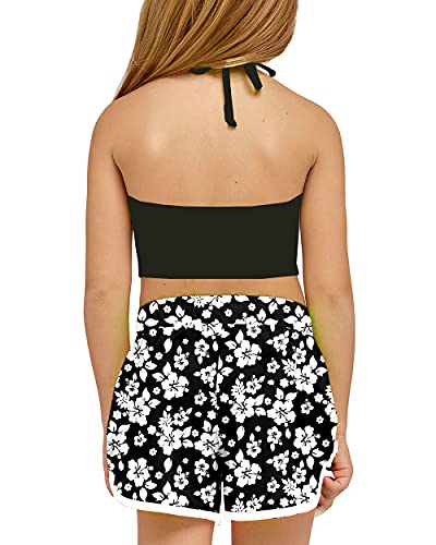 Image of Deerose Kids Hawaiian Swim Board Shorts Quick Dry Active Swim Trunk 5-14 Years