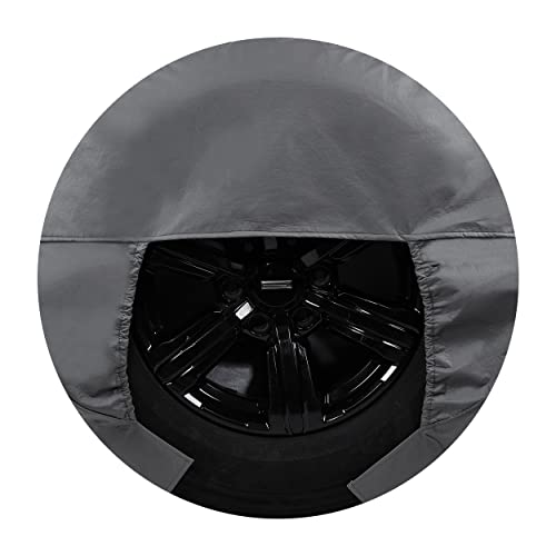 Moonet Tough Tire Covers For Rv Wheel (2 Pack), Heavy Duty Thicken Sun Protectors For Truck Motorhome Boat Trailer Camper Van Suv, For Diameter 19"-21" Charcoal #TOP3