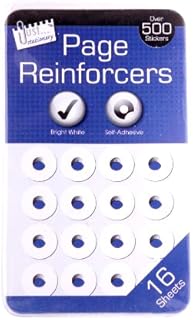 Just stationery Hole Reinforcers Label, White, 5930/72