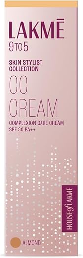 Lakme 9 To 5 Complexion Care Face CC Cream,Almond, SPF 30, Conceals Dark Spots & Blemishes, 30 g