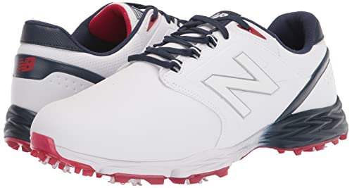 New Balance Men's Striker V3 Golf Shoe, White/Blue/Red, 10.5 #TOP7