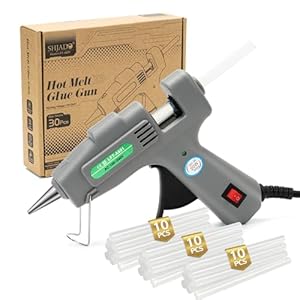 Mini Hot Glue Gun Kit with 30 Glue Sticks – Fast Preheating Hot Melt Gun, High Temp for School Crafts DIY Arts and Quick Home Repairs(Grey)