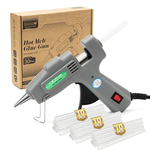 SHJADE Mini Hot Glue Gun Kit with 30 Glue Sticks - Fast Preheating Hot Melt Gun, High Temp for...