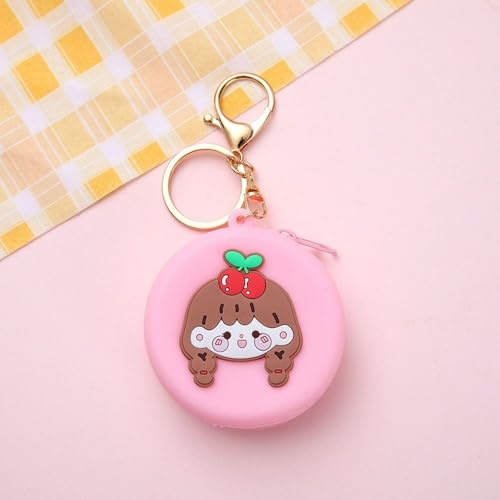 New Women Silicone Coin Purse Cartoon Animal Round Shape Coin Wallet Headset Bag Clutch Change Purse Wallet