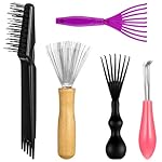 Comb and Brush Cleaner Tool Set, 5-Piece Comb Cleaner Set - Hair Brush Cleaner Rake, Comb Cleaning Brush, Maintenance Hair Comb for Home and Salon Use Removing Hair Dust