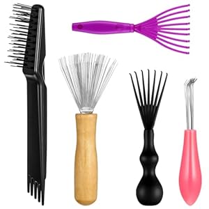 Comb and Brush Cleaner Tool Set, 5-Piece Comb Cleaner Set – Hair Brush Cleaner Rake, Comb Cleaning Brush, Maintenance Hair Comb for Home and Salon Use Removing Hair Dust