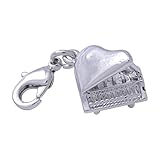silberfarben Charm Anhänger Flügel/ Klavier - Schönes Geschenk für Musiker