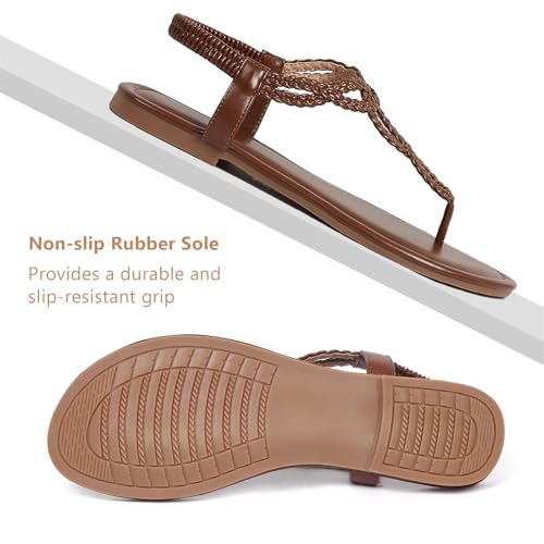 Image of zeetoo Women's Flat Sandals Summer T-StrapThong Bohemian Casual Comfortable Dressy Sandals for Women