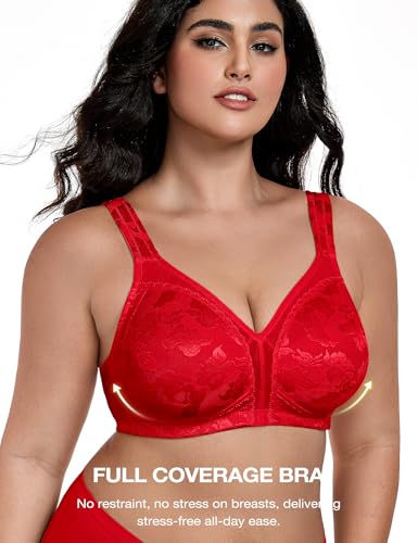 Image of Wingslove Women's Minimizer Bras Full Coverage Wirefree Comfort Plus Size Bra Large Bust Non Padded