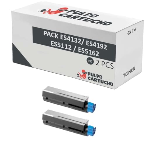 Pulpo Cartucho   Pack de 2 Toner Genérico ES4132 / ES4192 / ES5112 / ES5162 Negro Compatibles con Oki 45807116   para Executive ES4132DN, ES4192MFP, ES4192DN MFP, ES5162DNW MFP, ES5162MFP