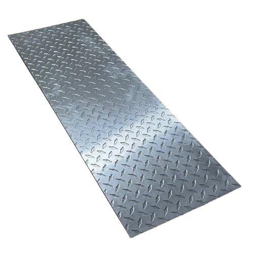 12" x 36" Black Diamond Plate Aluminum Sheet, 16 Gauge .050" Thick, Painted One Side, 3003 Alloy - Protective, Door Foot Guard, Work Bench