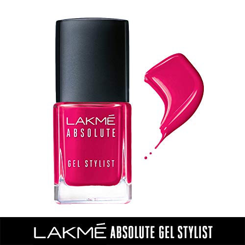 Image of Lakme Absolute Gel Stylist Nail Color, Pink Drama, 12 ml