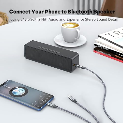 Aux Audio Cable for iPhone, 2 in 1 USB C to 3.5mm Aux Audio Lightning to 3.5mm Audio Cable Fit with iPhone 16 15 Plus/14/13/12/11/XR, Galaxy S24/S23/S22, Pixel 8/7/6/5, iPad to Car Stereo Speaker 4FT - Thumbnail 3