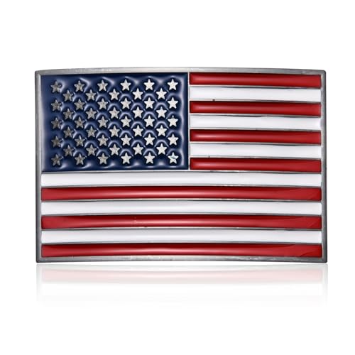 Hebilla de cinturón de bandera nativa americana grande roja el regalo patriótico ideal