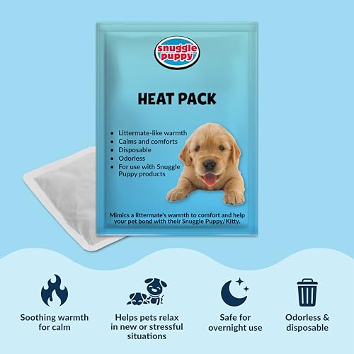 Snuggle Puppy Original Heartbeat Puppy Toy with Real-Feel Pulse & Heat Pack, Calming Sleep Aid for Puppy Anxiety, Crate Training, First Nights & New Puppy Transition - Biscuit