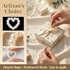 Winsyison 200pcs Pearl Heart Table Scatter Confetti, Heart Beads Confetti Wedding Table Decor, Plastic Hollow Faux Bead Decorations Supplies for Party Wedding Nails DIY Crafts- White #2