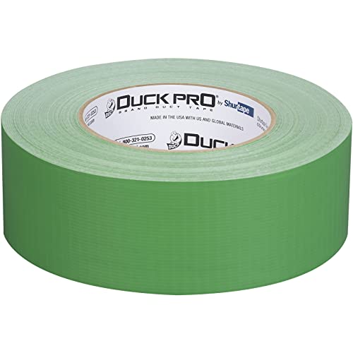 Duck Pro by Shurtape Professional Grade, Industrial Colored Cloth Duct Tape for Industrial Color-Coding, HVAC and Automotive, 48mm x 60yd, 10.0 mil, Green, 1 Roll (105507)
