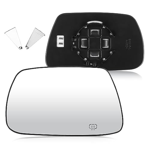 Driver Left Side Mirror Glass with Heated Fit for Jeep Grand Cherokee 2005-2010, Replacement for 5142875AA