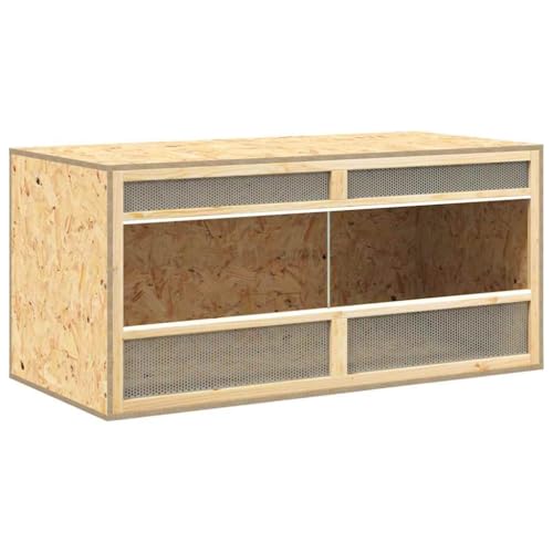 Image of Modern Engineered Wood Terrarium 39.4 x 18.5 x 18.5 Inches for Reptiles Small Animals Durable Breathable Habitat with 4mm Tempered Glass Scratch-Resistant Surface Clear