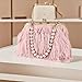 FeelfunFeather Women Clutch Purses,Fluffy Feather Evening Handbags for Wedding Party Banquet Prom Crossbody Bag with Detachable Chain(Pink)