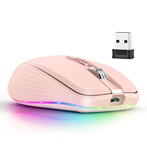 Ratón inalámbrico LAURAG con rueda de desplazamiento de aluminio y luz RGB